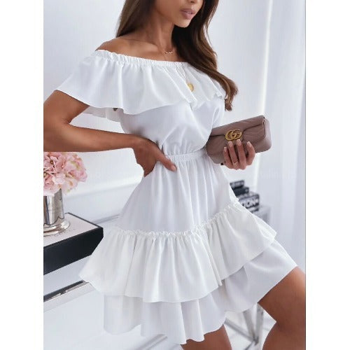 Robe Épaule Nue à Volants | Inès™