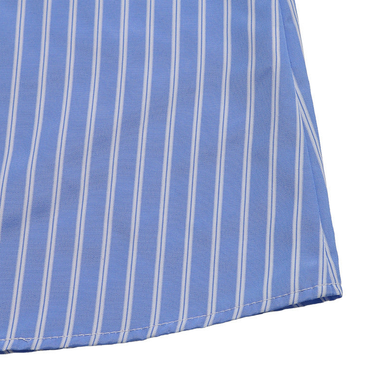 Robe Maerine™ – Élégance Rayée & Détails Noués