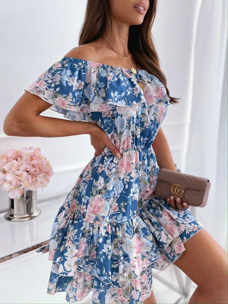 Robe Épaule Nue à Volants | Inès™