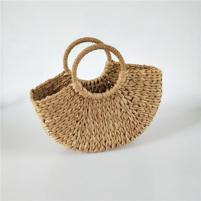 Soléa™ – Sac Demi-Lune en Paille Naturelle