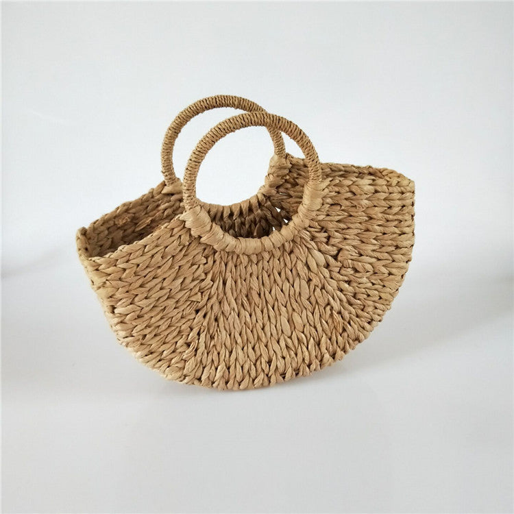 Soléa™ – Sac Demi-Lune en Paille Naturelle