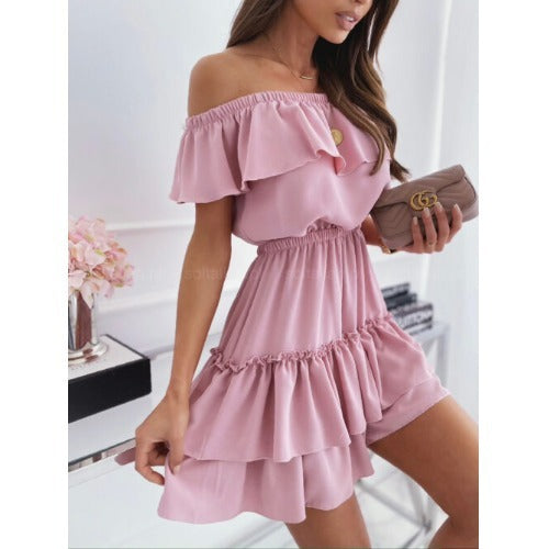 Robe Épaule Nue à Volants | Inès™