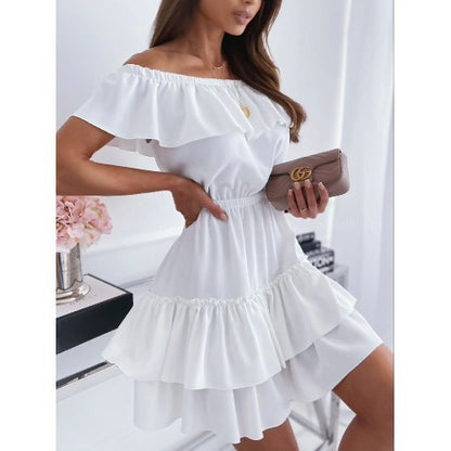 Robe Épaule Nue à Volants | Inès™