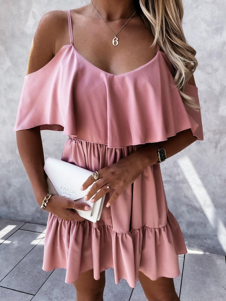 Robe Épaule Nue à Volants | Inès™
