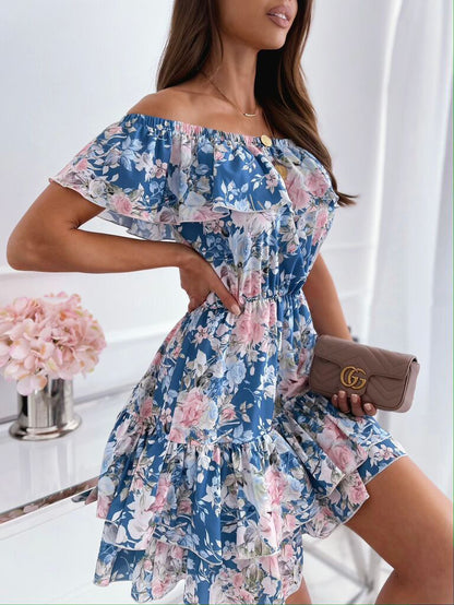Robe Épaule Nue à Volants | Inès™