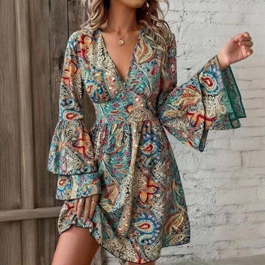 Robe d’Été à Manches Évasées – Éliette™
